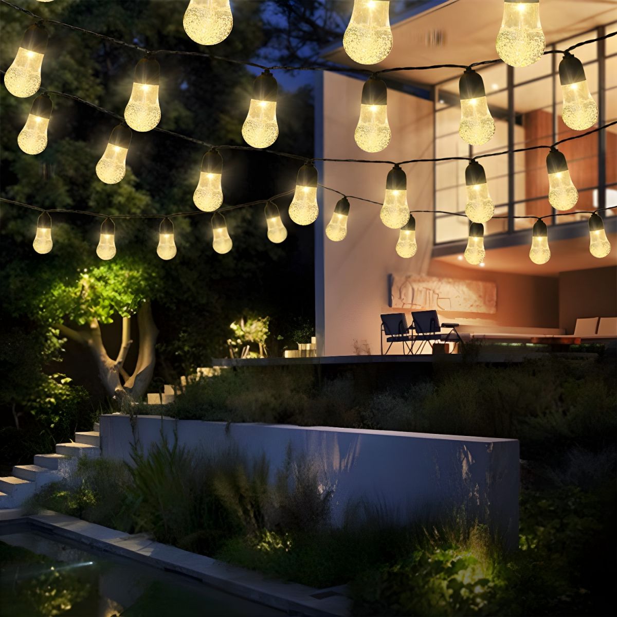 Modern Symphony LED Plastic 20-Light Global Rope Light for Garden Decorate