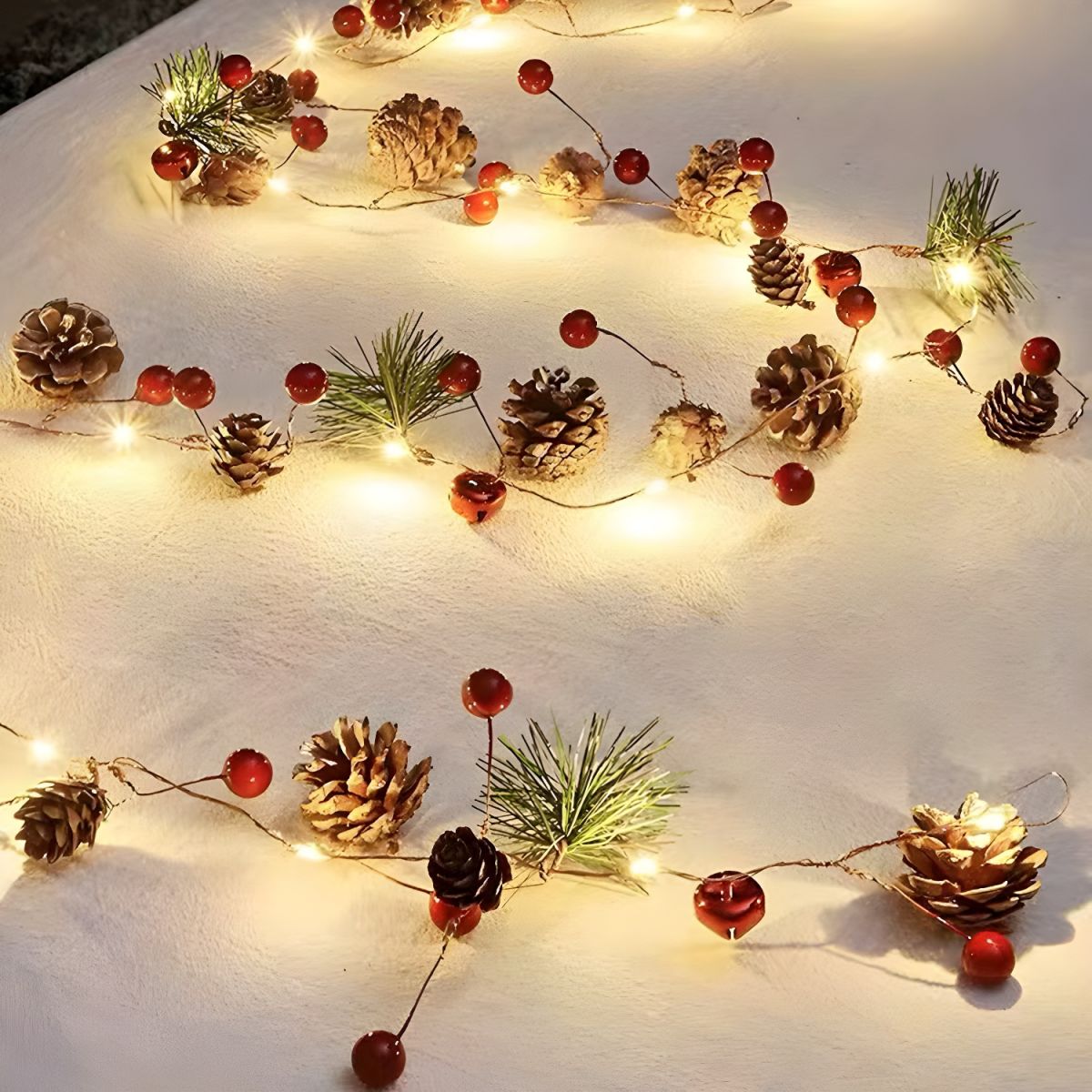 Modern Metal Rope Light LED Christmas Decorative Lights with Switch for Bedroom