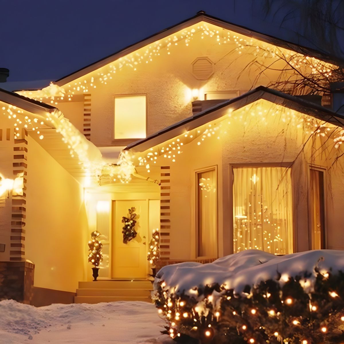 Nordic Icicles Curtain String Lights Plastic Outdoor LED Solar Christmas Light