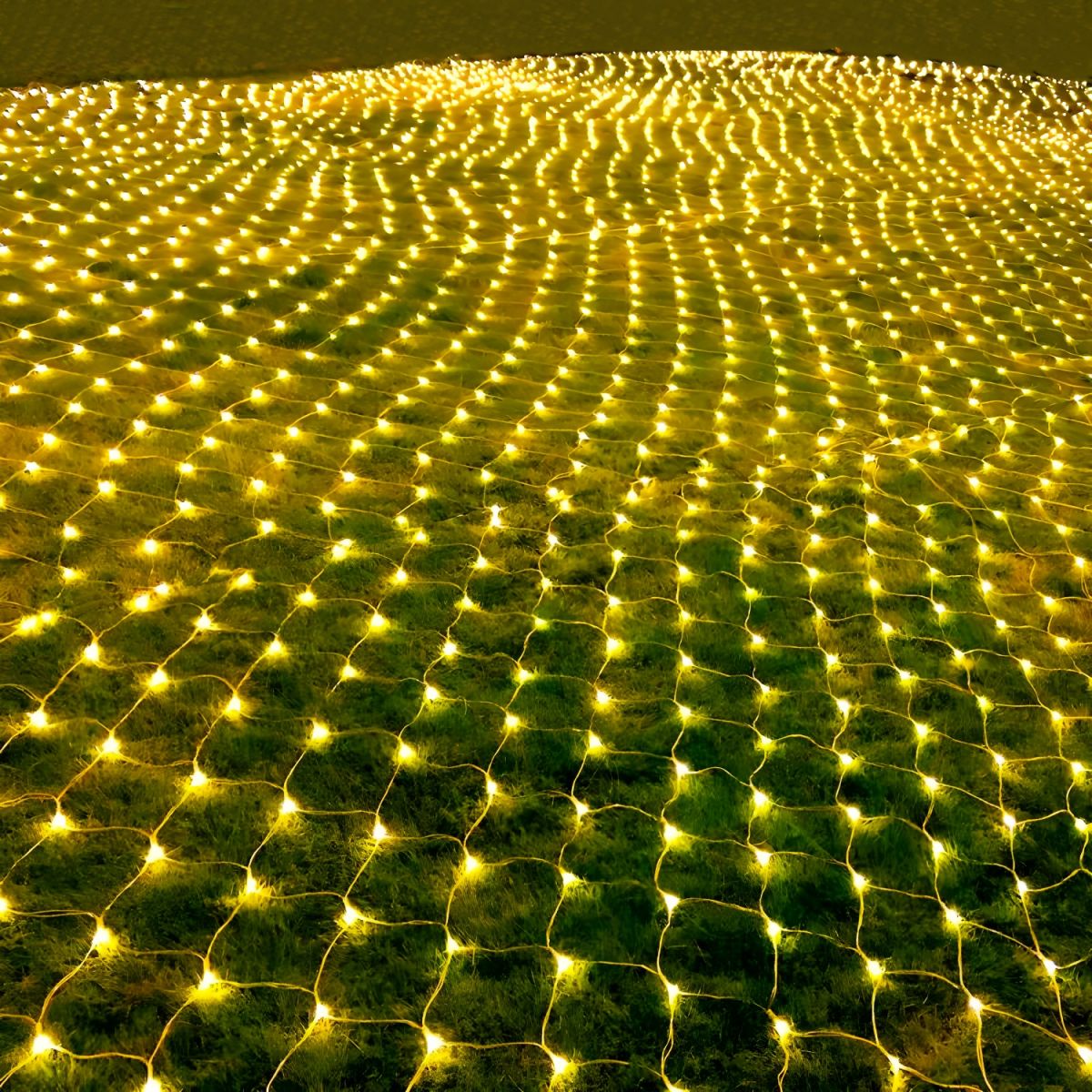 Net Shaped Solar Curtain String Light Set Nordic Plastic Outdoor LED Landscape Light