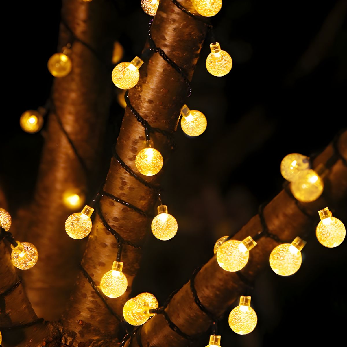 Modern Black Rope Light 50 Lights LED Global Outdoor Water Proof Light Post