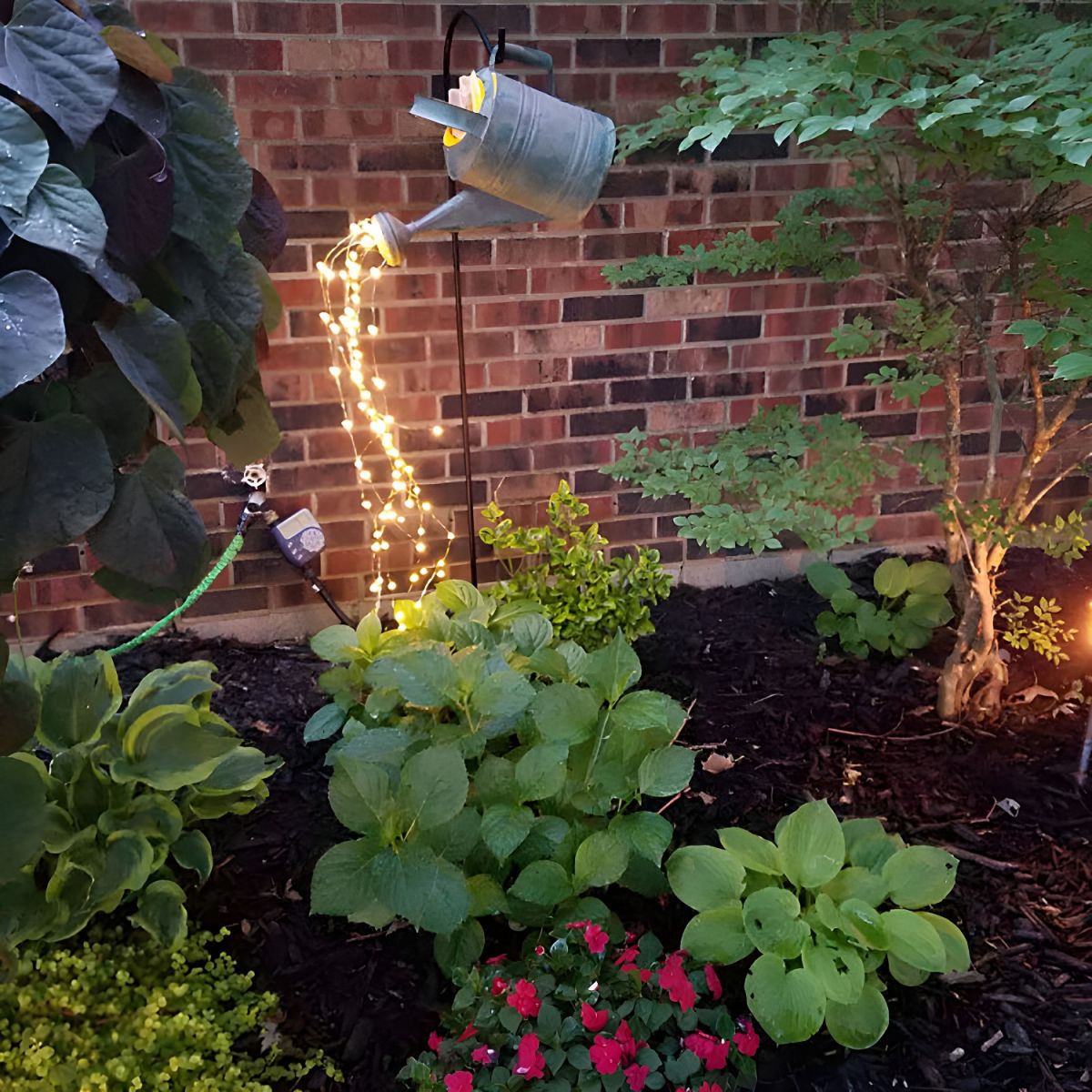 Copper Wire LED Fairy Lamp Artistic 16.4ft 50 Bulbs Solar String Lighting in Orange for Outdoor