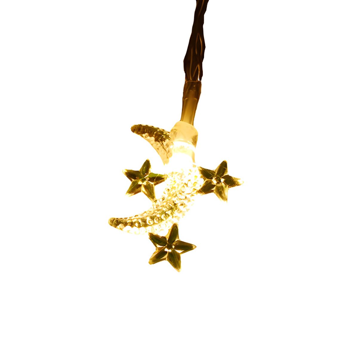 Moon and Star Plastic String Light Modernist 20/40 Heads Clear USB LED Fiesta Lamp. 9.8/19.6 Ft Long