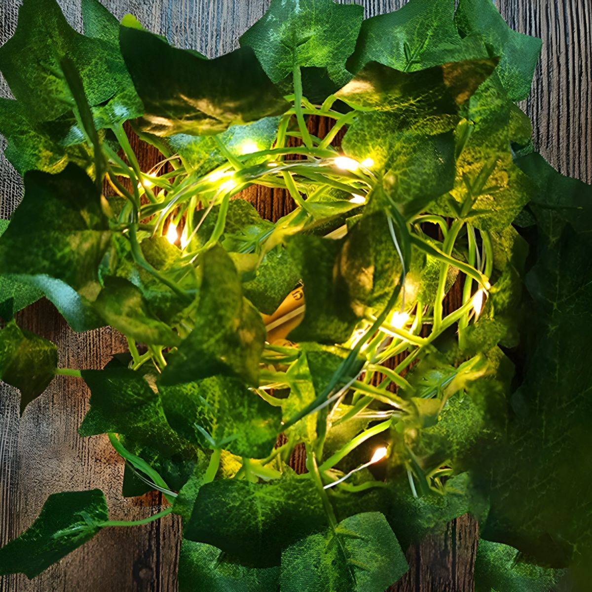 Green Maple Leaf Shaped String Lamp Decorative Plastic LED Festive Light