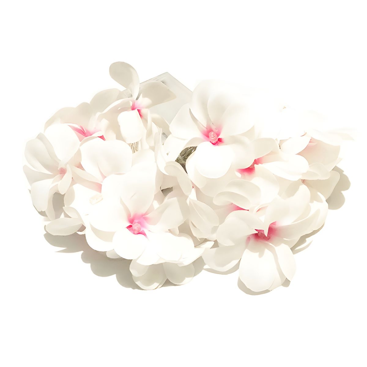 Floral LED String Light Modern Fabric 20 Heads Bedroom USB Powered Fiesta Lamp in Pink/Yellow. 9.8 Ft Long