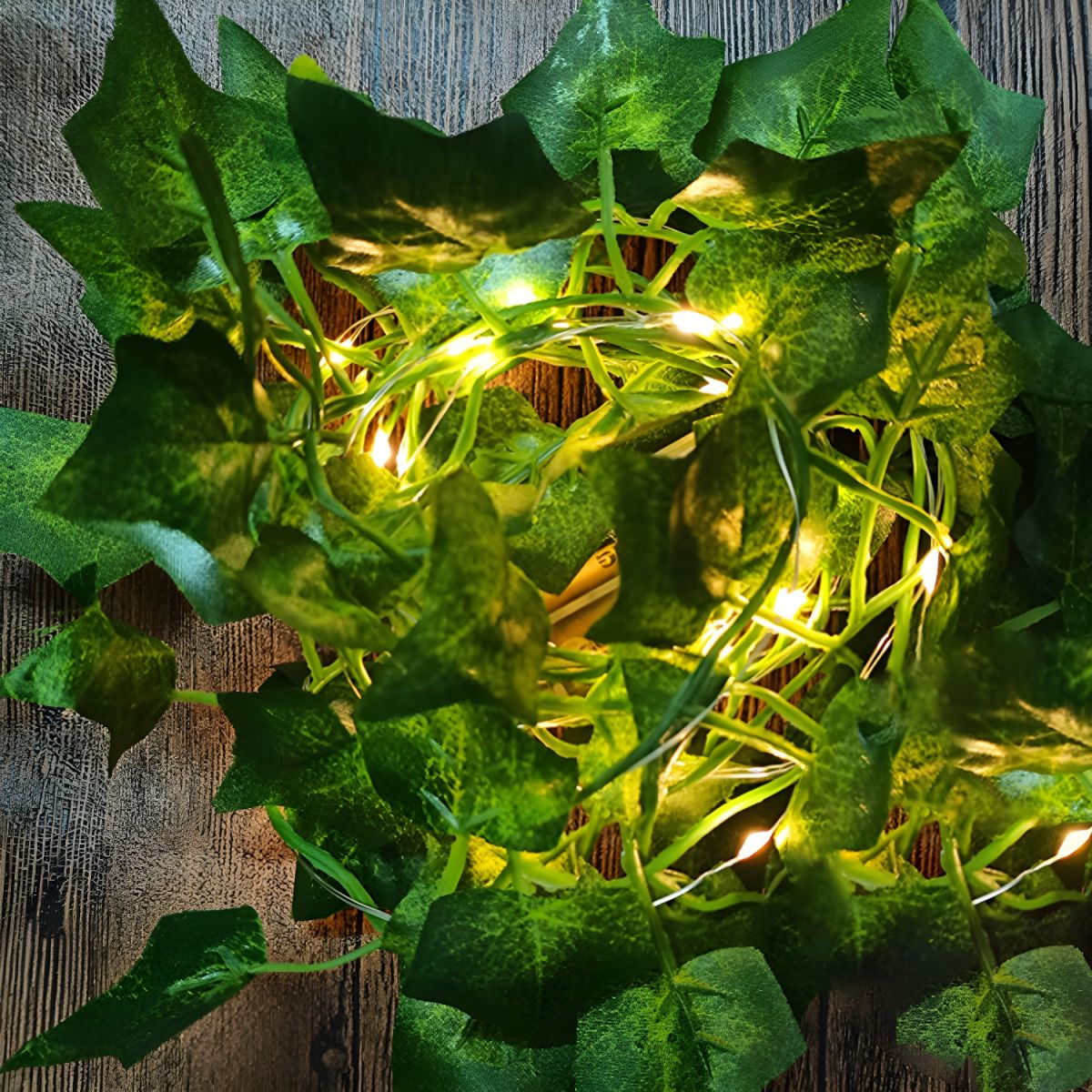 Green Maple Leaf Shaped String Lamp Decorative Plastic LED Festive Light