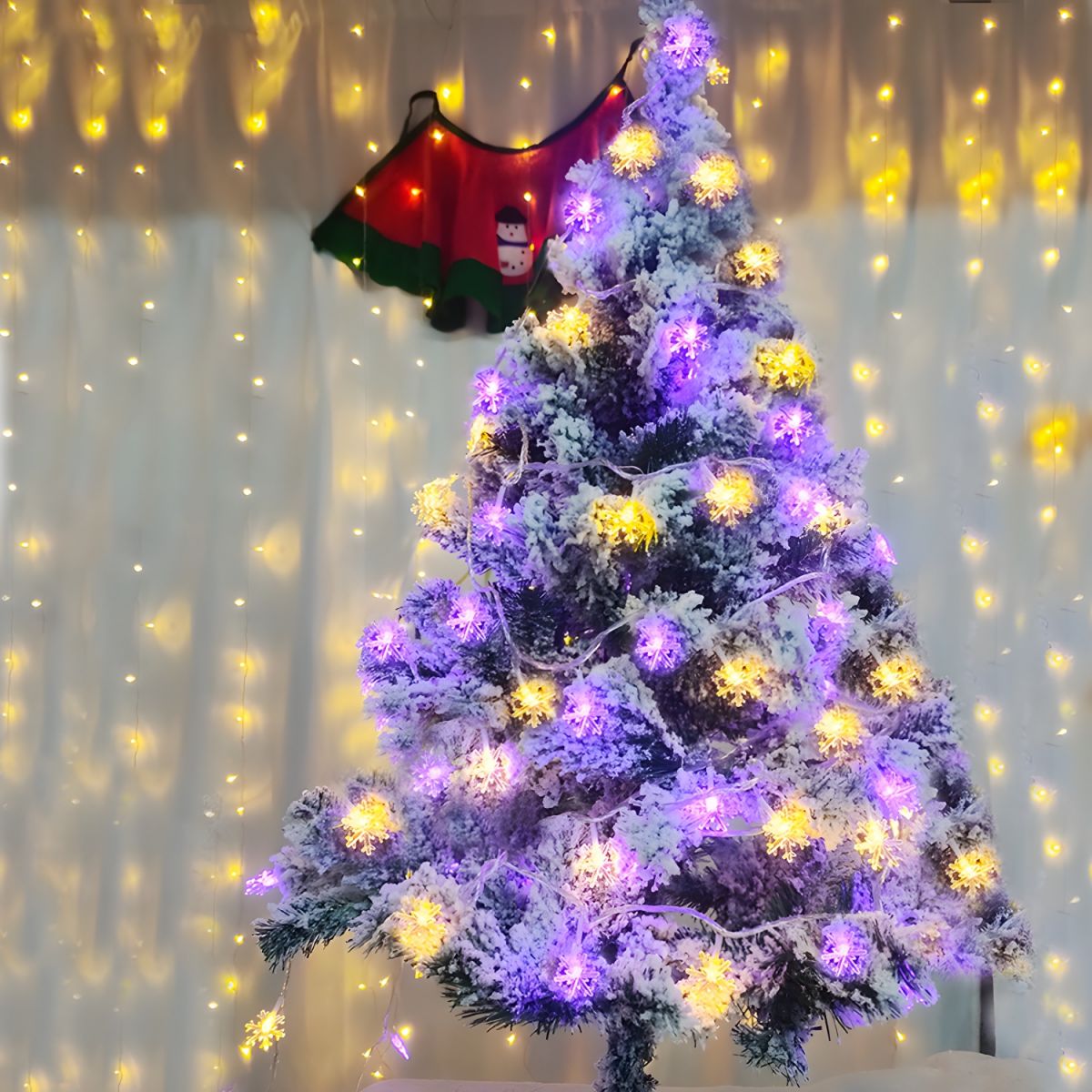 Battery Powered Snowflake LED String Light Decorative Plastic Festive Light for Indoor