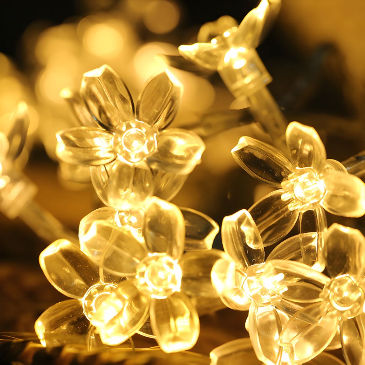 Cherry Blossom Plastic String Light Modern 40/80 Bulbs Clear Lamp String for Living Room. 19.6/32.8 Ft