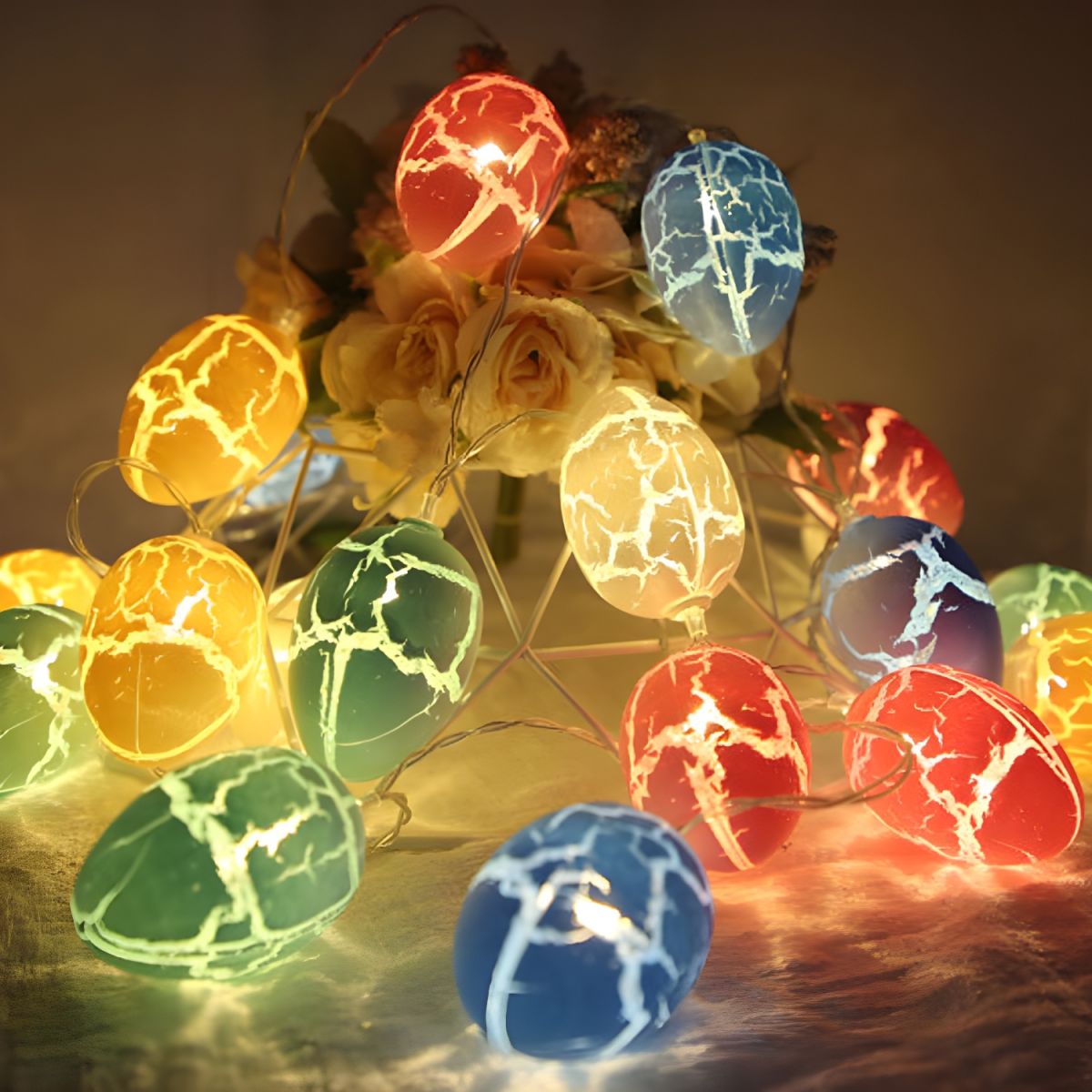 Macaron Egg Shaped String Light Plastic Bedroom LED Light Strip in Multicolored