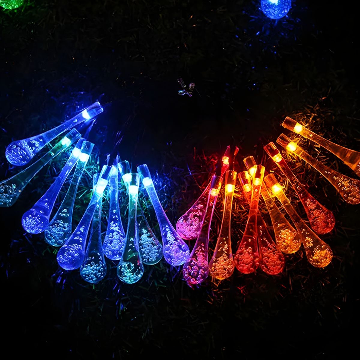 Modern Creative LED String Lights Plastic Teardrop Solar Energy Decorative Lamp for Outdoor