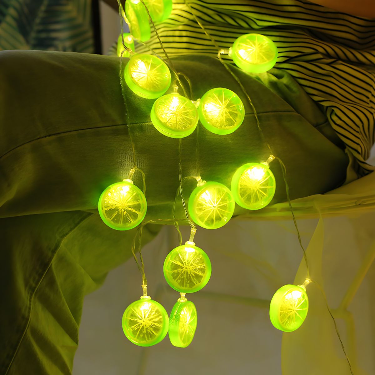 Art Decor Lemon Slice Shaped Battery String Light Girls Bedroom LED Fairy Lighting