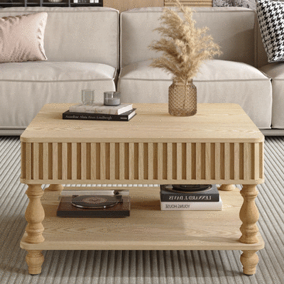 31.5" Lift-Top Coffee Table with Hidden Storage