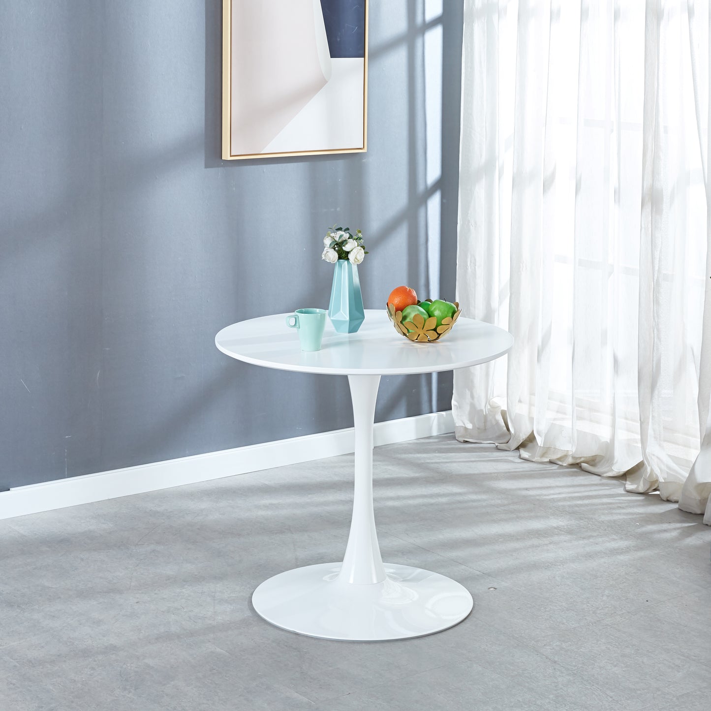 31.5" White Tulip Mid-Century Dining Table
