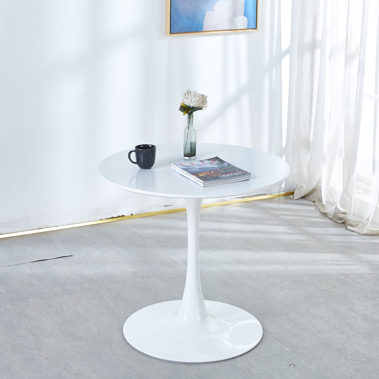 31.5" White Tulip Mid-Century Dining Table