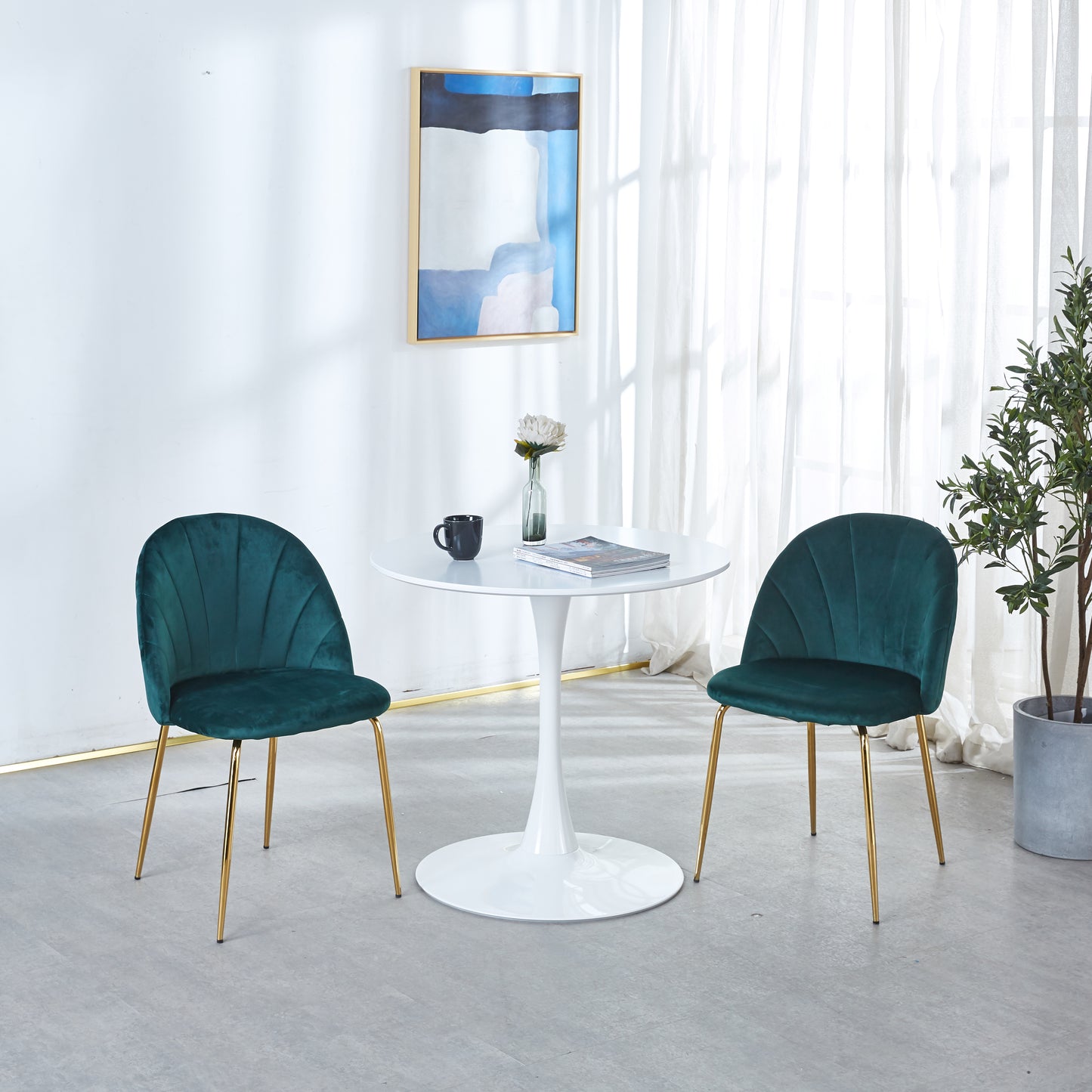 31.5" White Tulip Mid-Century Dining Table