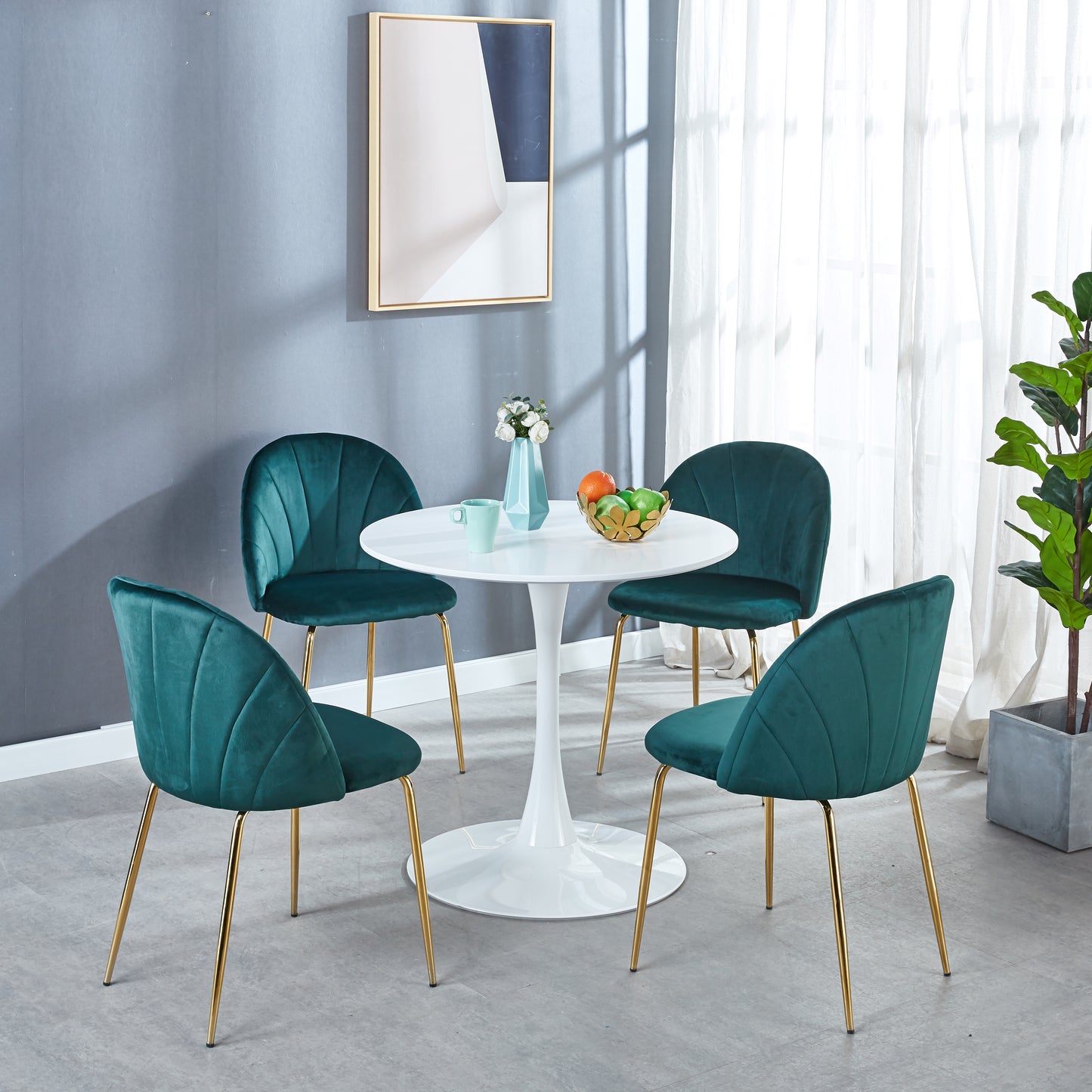31.5" White Tulip Mid-Century Dining Table