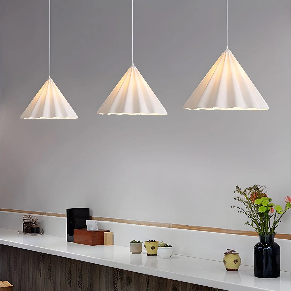 Antizer Ice Cream Shaped Felt Pendant Light for Kids Room