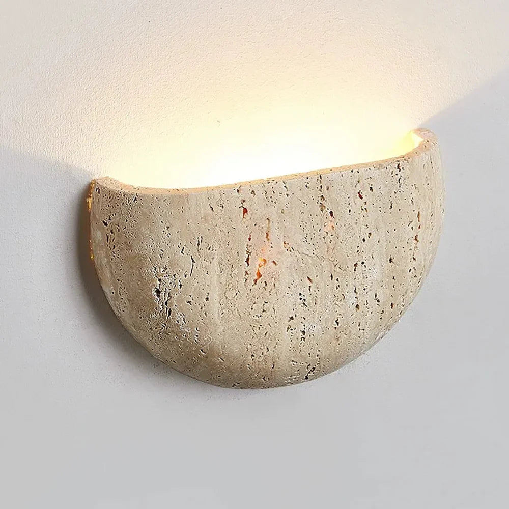 Arc Bowl Travertine Wall Lamp