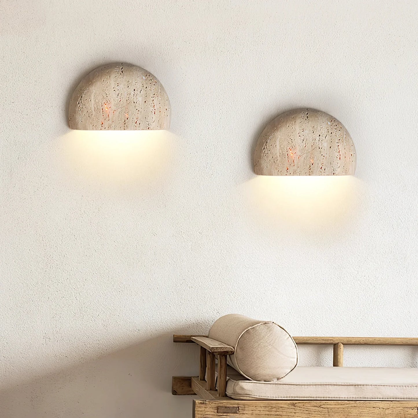 Arc Bowl Travertine Wall Lamp