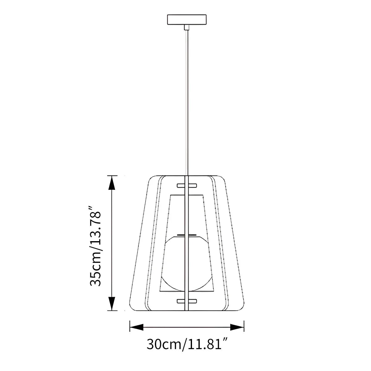 Antizer Square Pavilion Acoustic Pendant Light