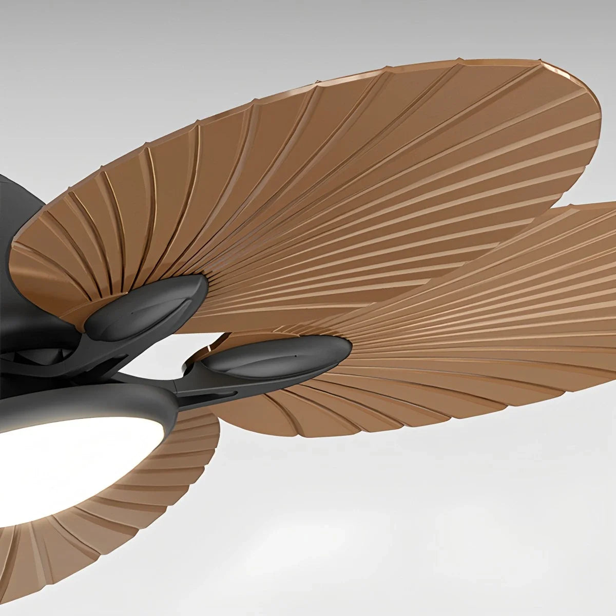 5-Blade Palm Leaf Ceiling Fan with Light