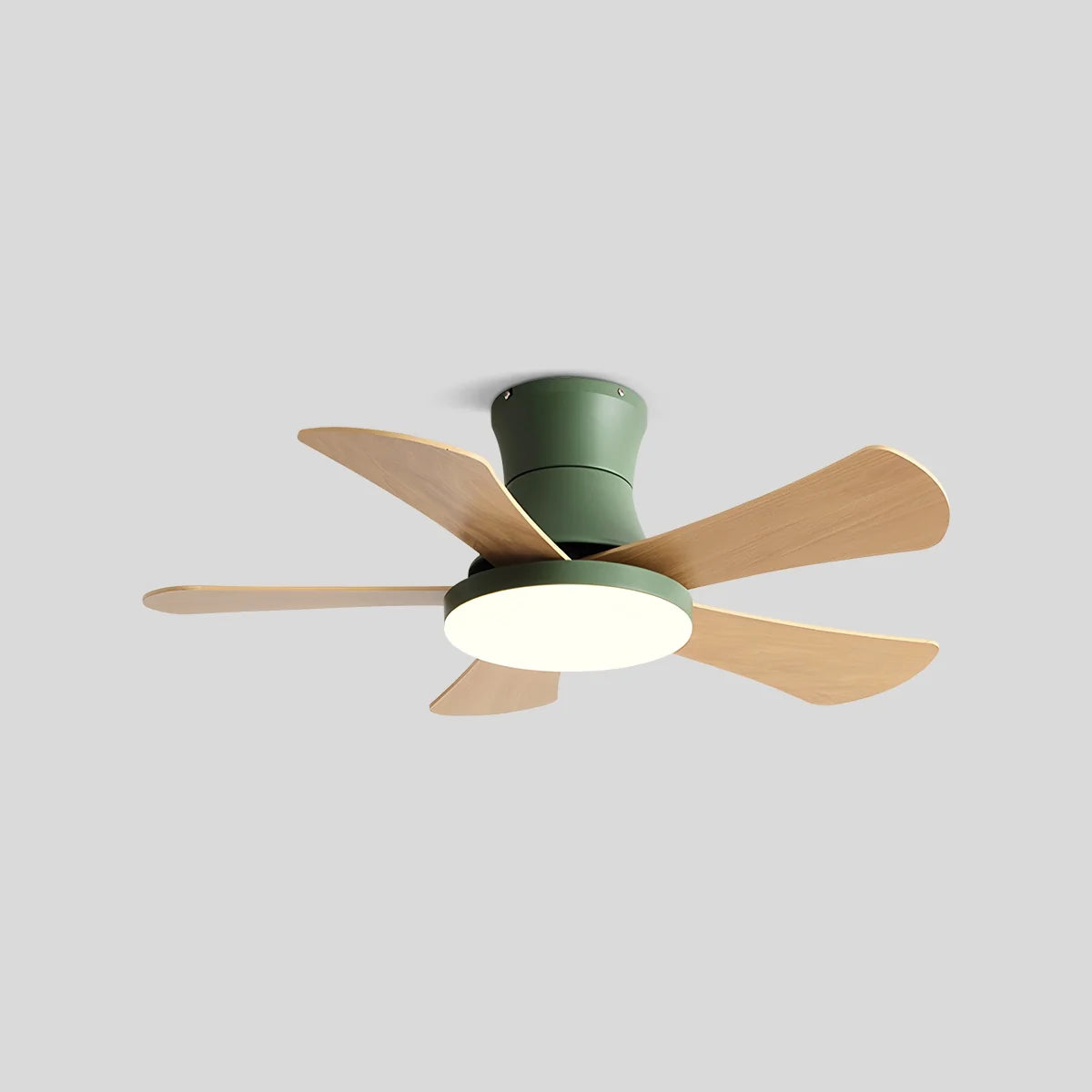Scandi Low Profile Ceiling Fan with Light