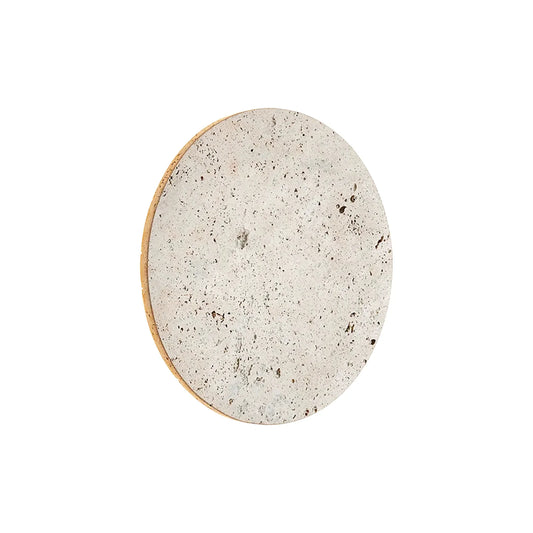 Round Natural Travertine Wall Lamp