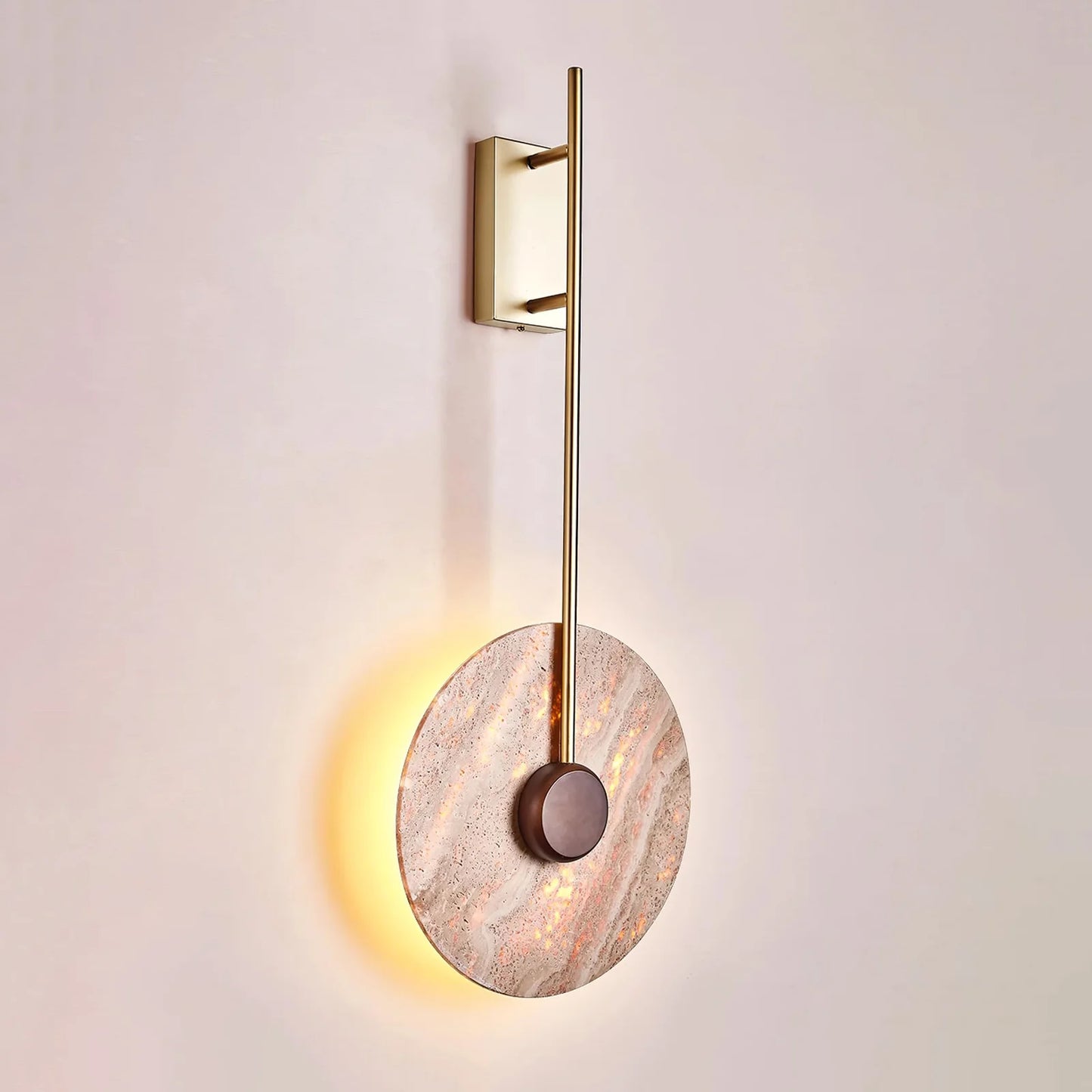 Travertine Disc Wall Lamp