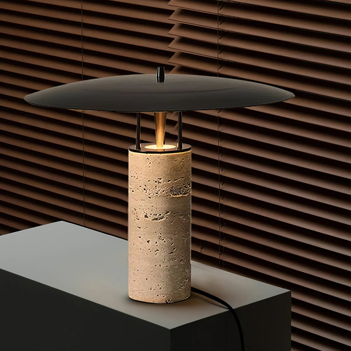 Travertine Luna Table Lamp