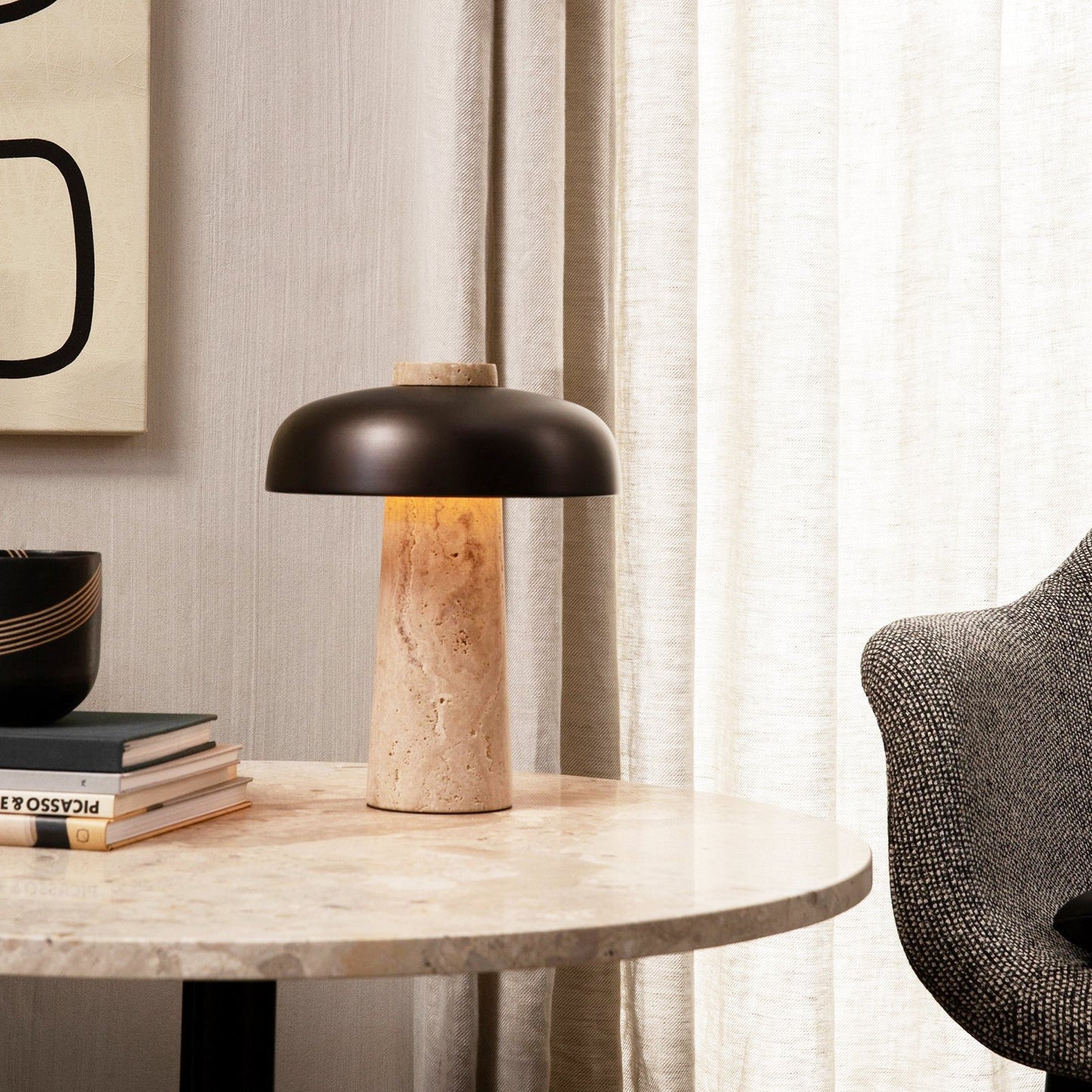 Travertine Reverse Table Lamp