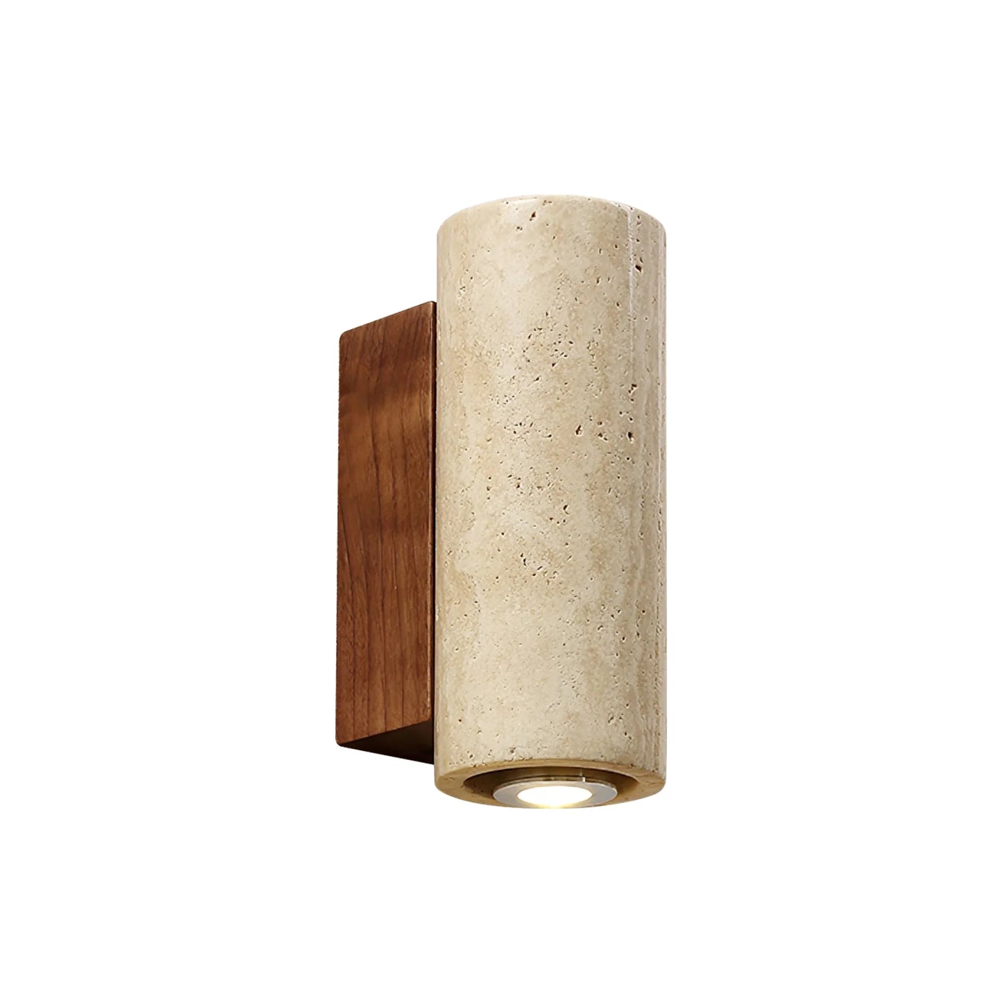 Travertine Square Round Column Wall Lamp