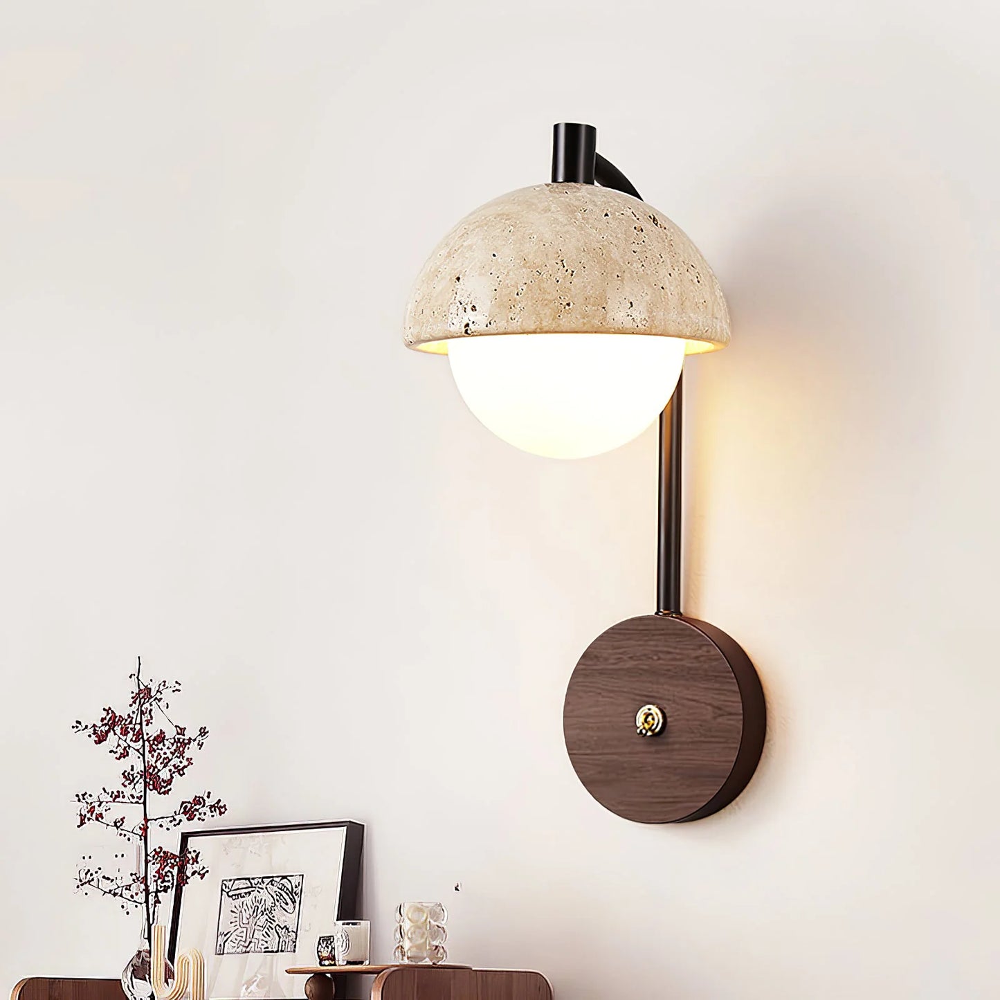 Travertine Wella Wall Lamp