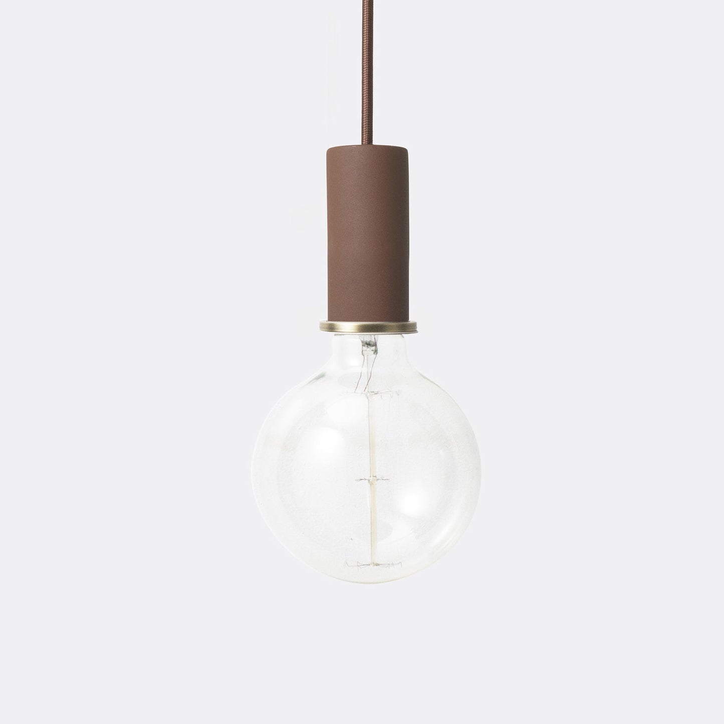 Red Brown / Large: 6.7 in height Socket Pendant Light OPEN BOX