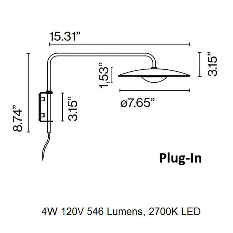 LED Ginger 20A - 15" Dimmable Wall Light