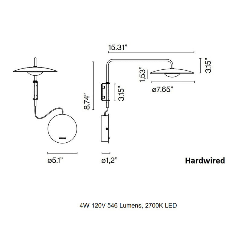 LED Ginger 20A - 15" Dimmable Wall Light