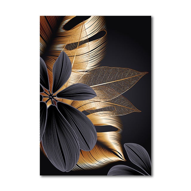 Tropical Plant Gold Painting - Novus Decor Wall Decor