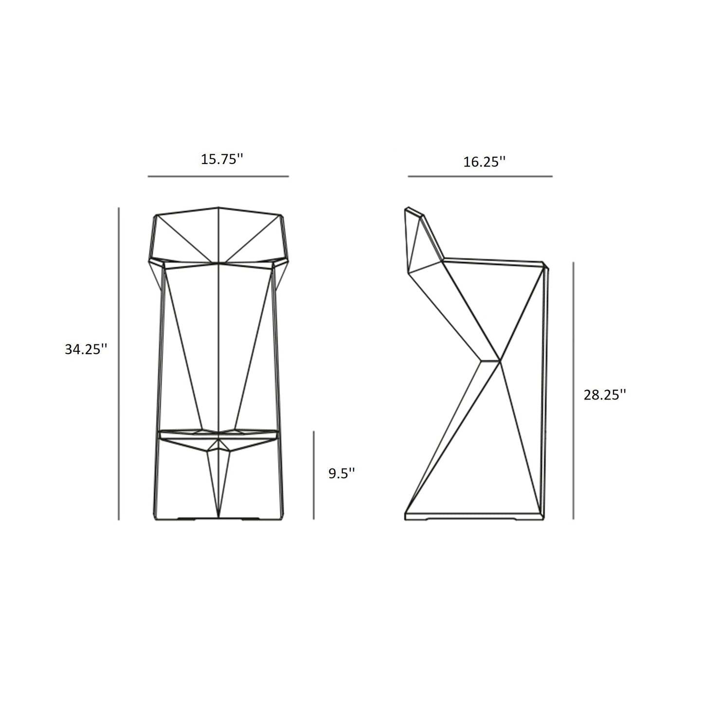 Black  Basic Vertex Bar Stool OPEN BOX