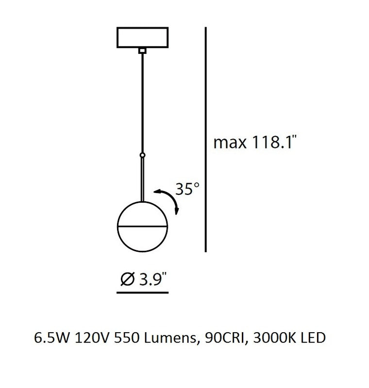 Chrome Dora Single Pendant Light OPEN BOX