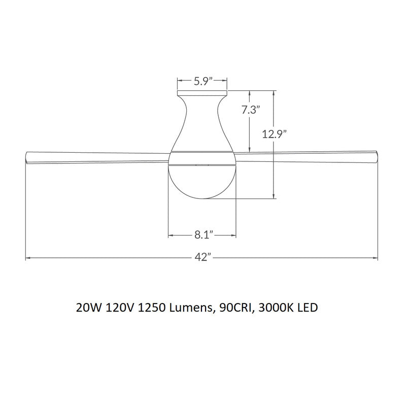 Ball 42 Inch Flush Mount LED Ceiling Fan