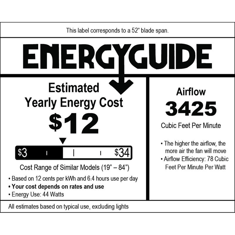 Torsion 52 Inch 17W LED Ceiling Fan