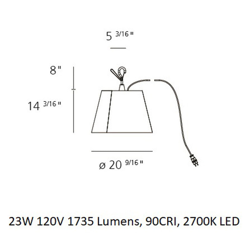 Tolomeo Mega Outdoor Hook Pendant Light