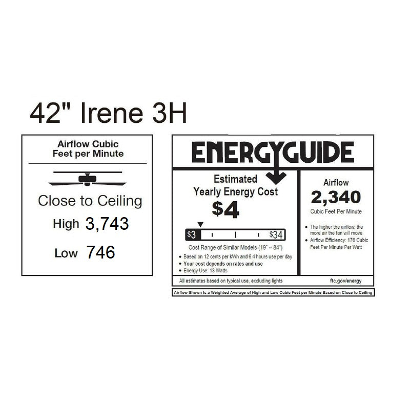 Irene H3 Small Close to Ceiling Fan