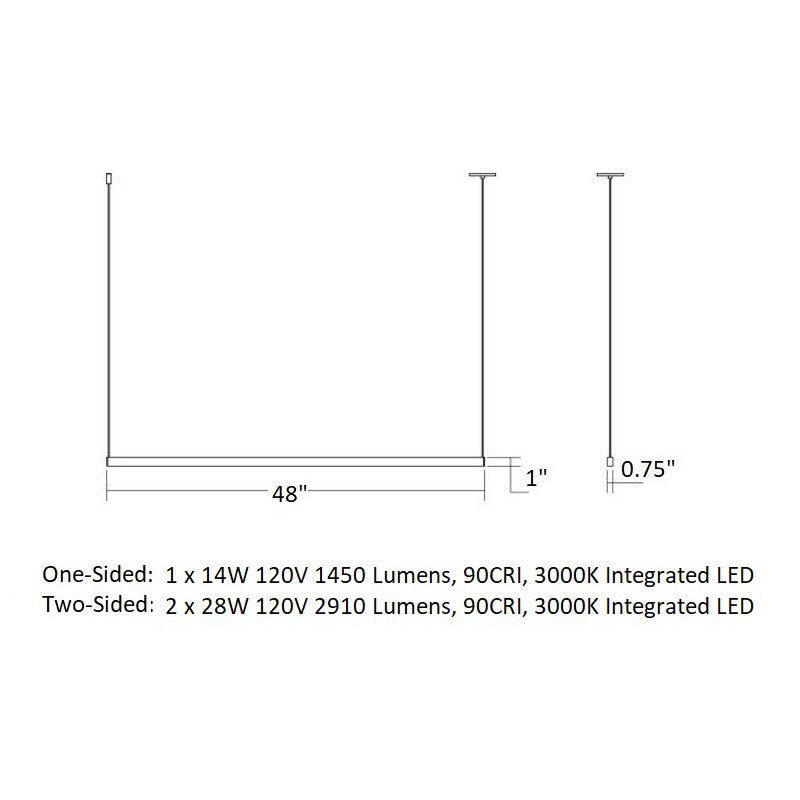 Thin-Line Sided LED Pendant Light