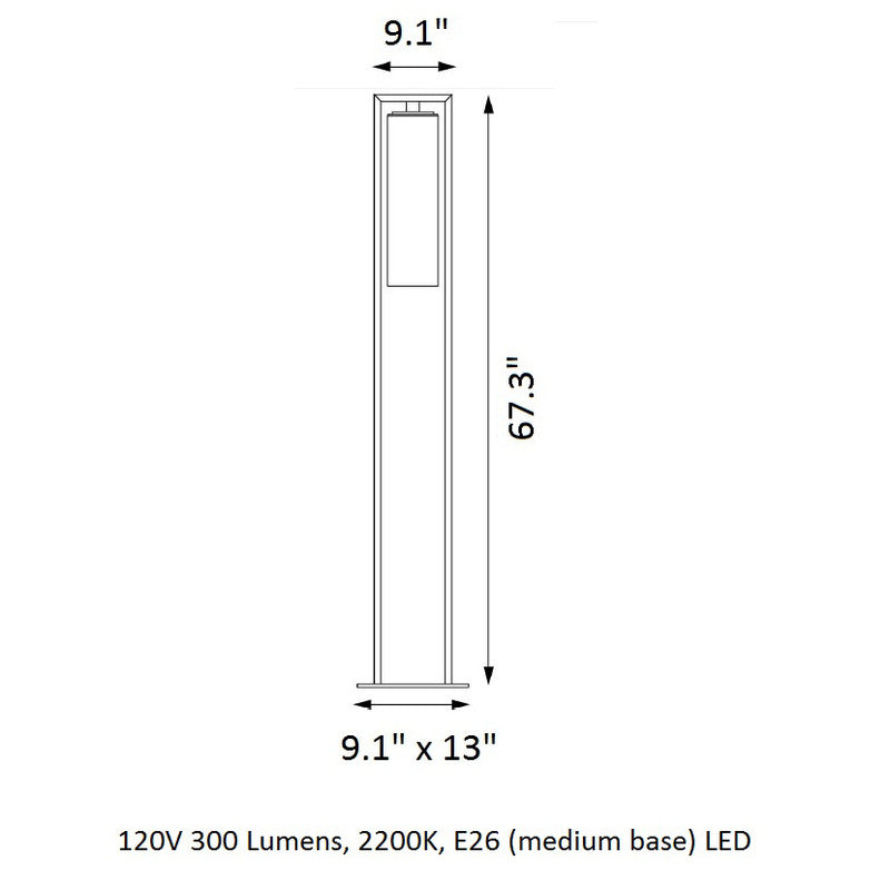 Dome Outdoor Tall Floor Lamp