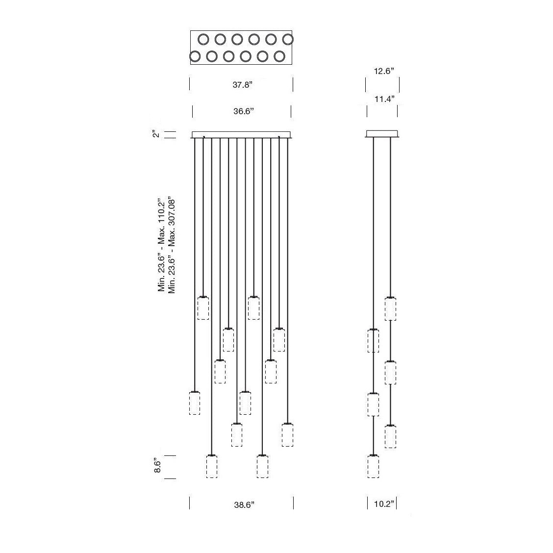 Cirio Cascada Rectangular Pendant Light