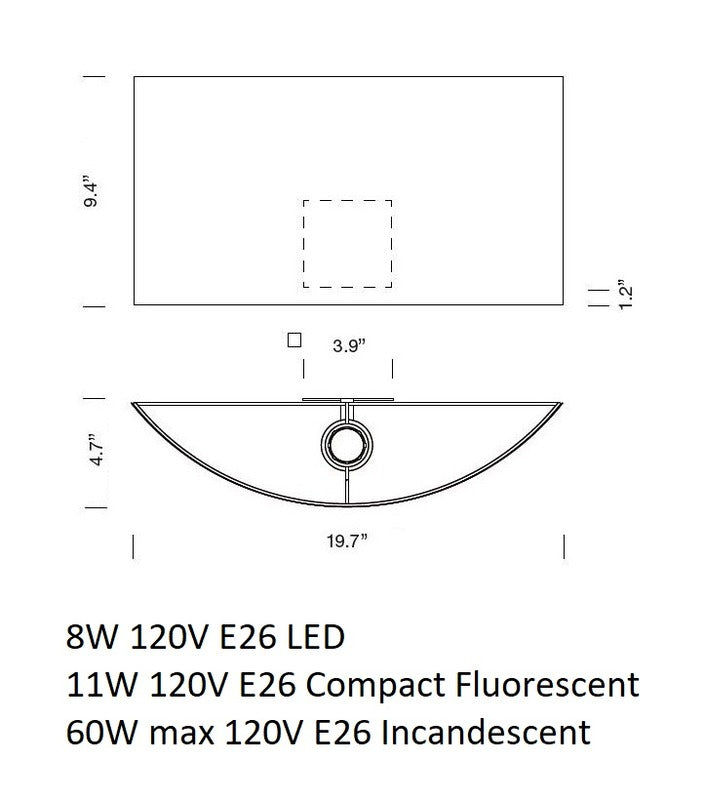 Comodin Rectangular Wall Light