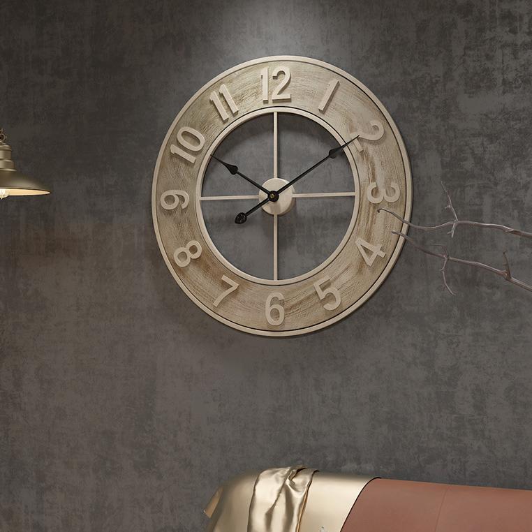 Large Grey Wheel Clock