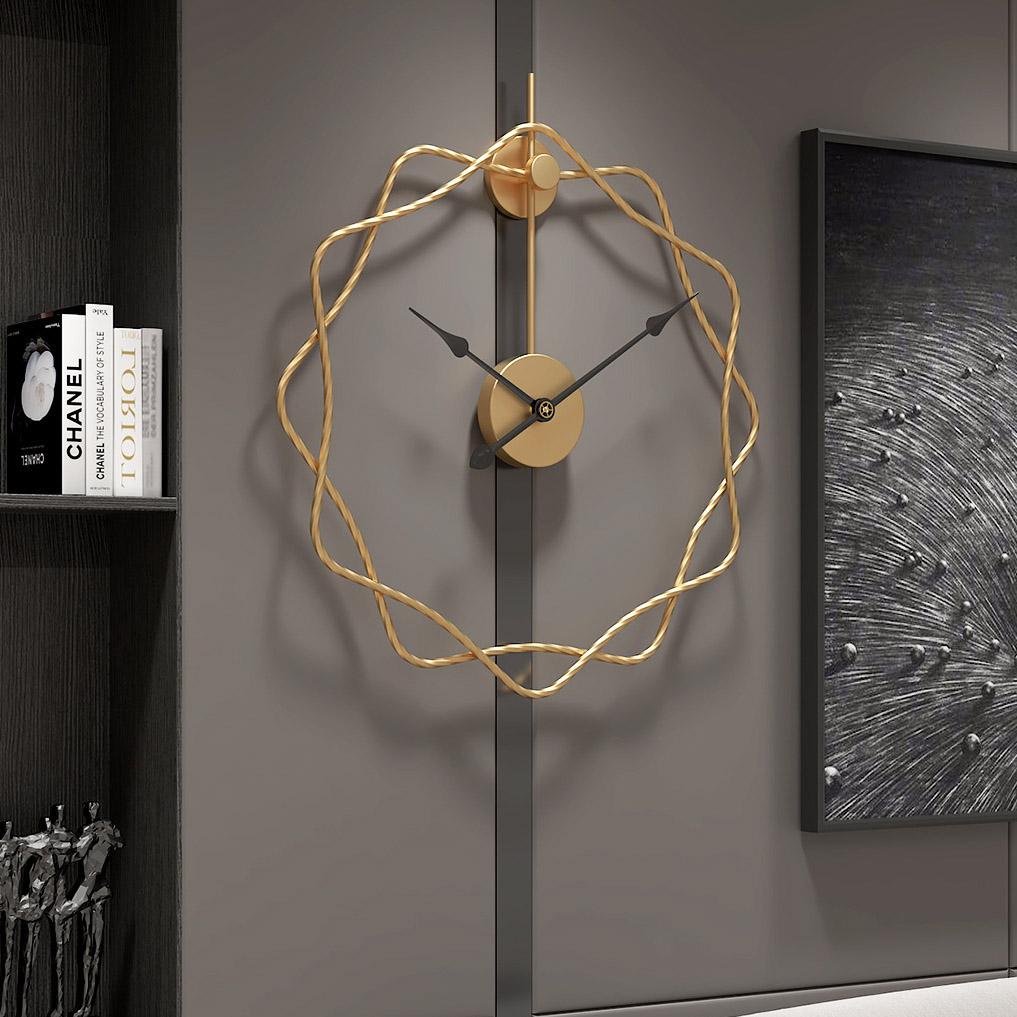 Golden Wave Clock