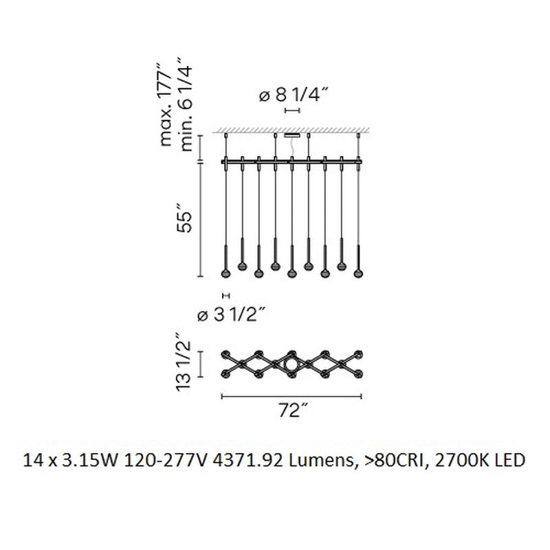 Algorithm Linear LED Pendant Light