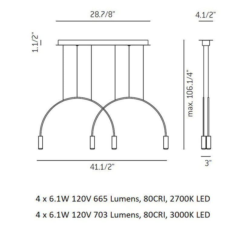Volta L73.2D Linear Pendant Light